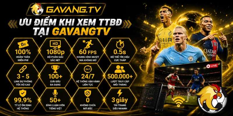 Ưu điểm khi xem TTBĐ tại GavangTV
